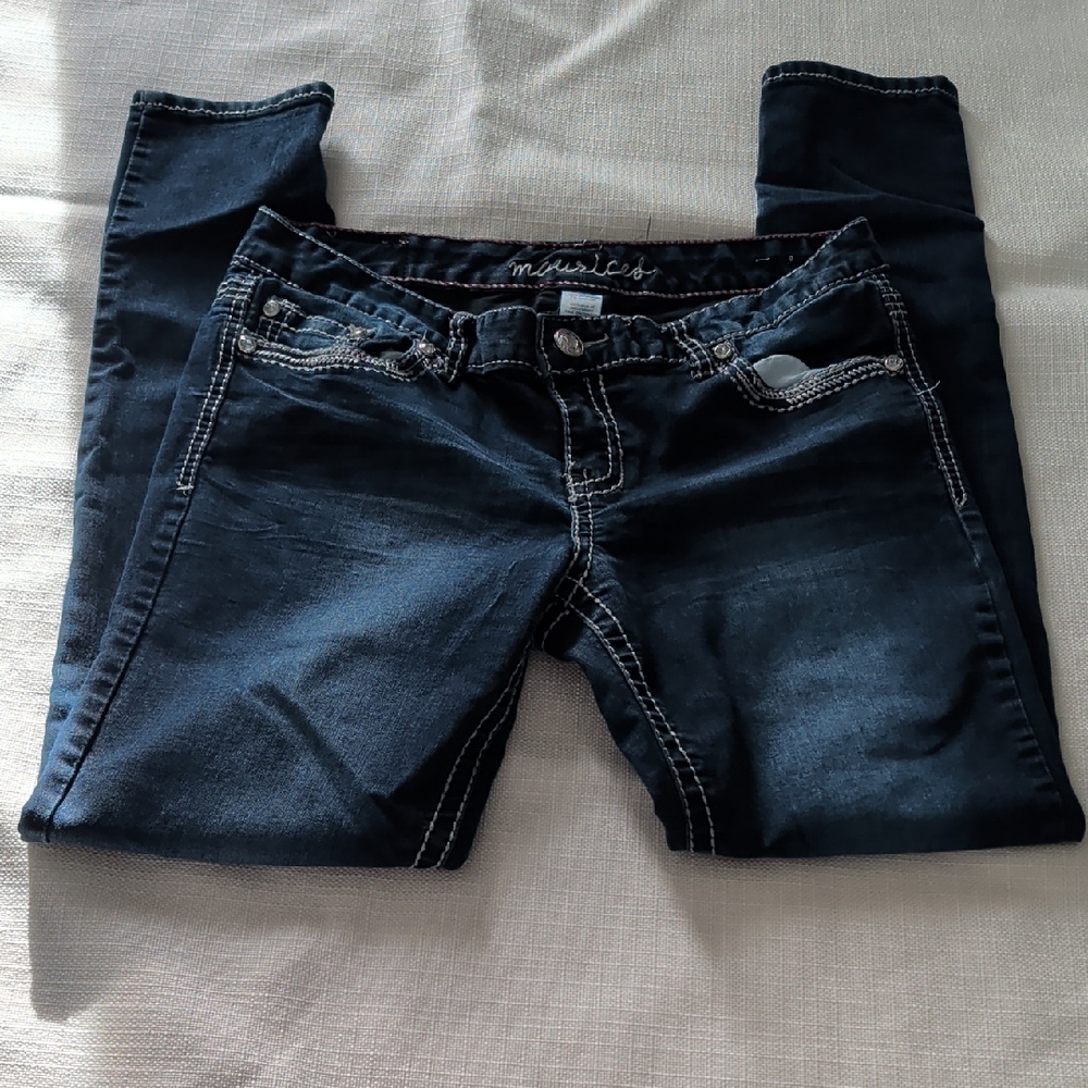 Maurices Black Skinny Jeans with Contrasting Stitching